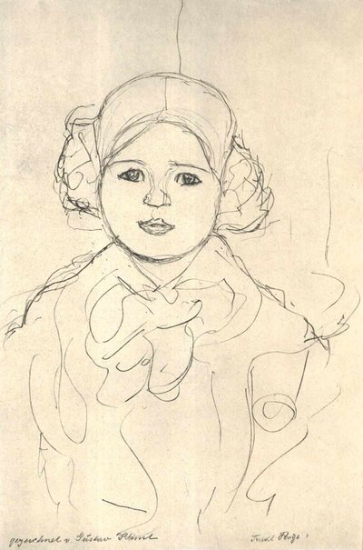 Girl Study from the Front by Gustav Klimt